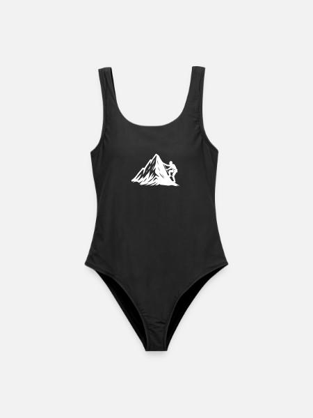 Bergsteiger Symbol Berge - Frauen Badeanzug - Schwarz