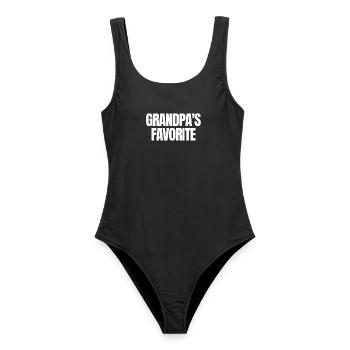 Favorite Grandchild Lustig I'm Grandpa's Favorite - Women's Swimsuit - black - Front - AI Model Female 172 light (172cm)