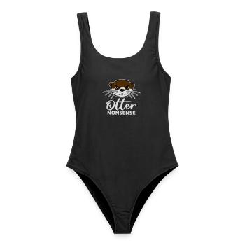 Otter Nonsense Lustig Wortspiel Otter Liebe Spruch - Frauen Badeanzug - Schwarz - Vorne - AI Model Female 172 light (172cm)