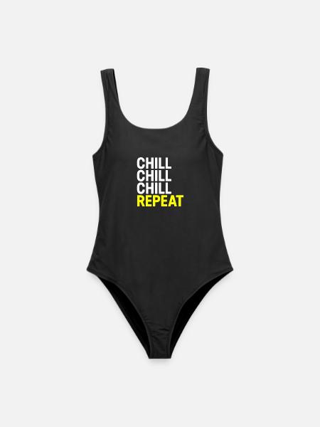 Chill Chill Chill Repeat - Frauen Badeanzug - Schwarz