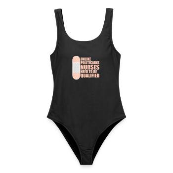 Contrairement aux politiciens, les infirmières doivent être qualifiées - Maillot de bain femme - noir - Devant - AI Model Female 172 light (172cm)