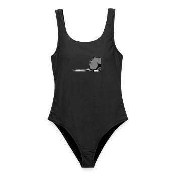 Rat Derrière Semi-drôle Animal rongeur à queue drôle - Maillot de bain femme - noir - Devant - AI Model Female 172 light (172cm)
