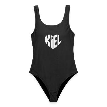 Typographie du cœur de Kiel - Maillot de bain femme - noir - Devant - AI Model Female 172 light (172cm)