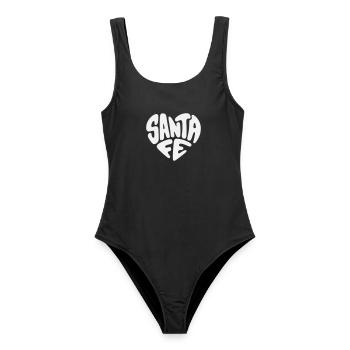 Santa Fe, Nouveau-Mexique Heart Design - Maillot de bain femme - noir - Devant - AI Model Female 172 light (172cm)