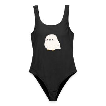 Snowy Owl Cozy Charm - Women's Swimsuit - black - Front - AI Model Female 172 light (172cm)