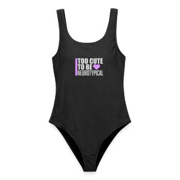 Too Cute To Be Neurotypical Funny Autism Logo - Women's Swimsuit - black - Front - AI Model Female 172 light (172cm)