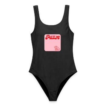 PAUSE MACHEN KAFFEE - Frauen Badeanzug - Schwarz - Vorne - AI Model Female 172 light (172cm)