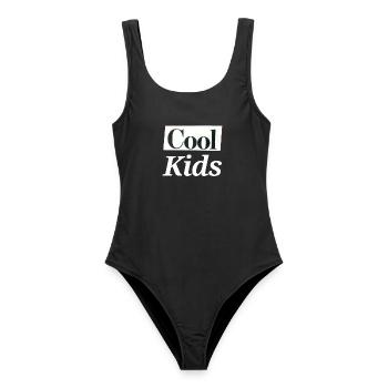 coole Kinder - Frauen Badeanzug - Schwarz - Vorne - AI Model Female 172 light (172cm)