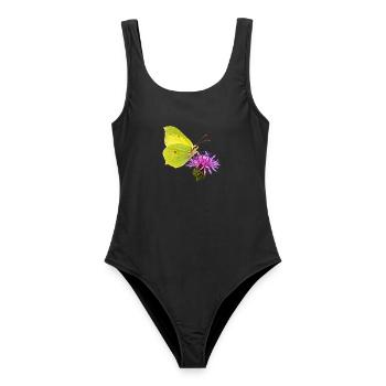Schmetterling Zitronenfalter - Frauen Badeanzug - Schwarz - Vorne - AI Model Female 172 light (172cm)