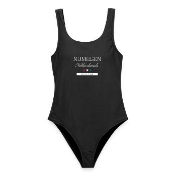 Nijmegen Niederlande Souvenir – Reise minimalist - Frauen Badeanzug - Schwarz - Vorne - AI Model Female 172 light (172cm)