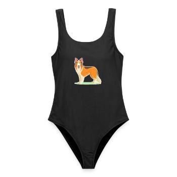 Silken Windhound - Frauen Badeanzug - Schwarz - Vorne - AI Model Female 172 light (172cm)