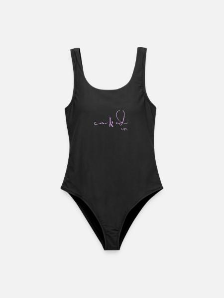 Lavender Caked Up Script - Frauen Badeanzug - Schwarz