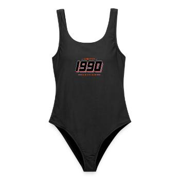 36. Geburtstag Limited Edition Jahrgang 1990 - Frauen Badeanzug - Schwarz - Vorne - AI Model Female 172 light (172cm)