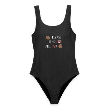Kekse sind alle - Lustiger Plätzchen Spruch - Frauen Badeanzug - Schwarz - Vorne - AI Model Female 172 light (172cm)