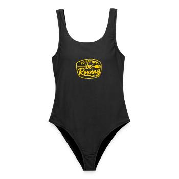 I´d rather be rowing - Rudern - Ruderer - Ruderin - Frauen Badeanzug - Schwarz - Vorne - AI Model Female 172 light (172cm)