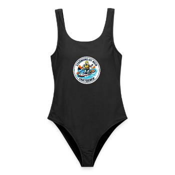 Wildwasser SUP Roboter Wildnis Paddler Design - Frauen Badeanzug - Schwarz - Vorne - AI Model Female 172 light (172cm)