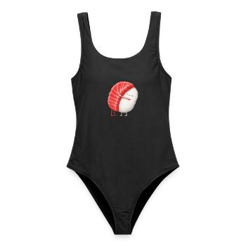 Kawaii Sushi Kuschelpärchen - Frauen Badeanzug - Schwarz - Vorne - AI Model Female 172 light (172cm)
