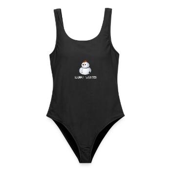 Happy Winter - Punk Schneemann - Frauen Badeanzug - Schwarz - Vorne - AI Model Female 172 light (172cm)