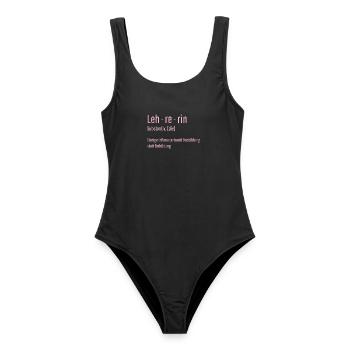 Lehrerin Substantiv Influencerin Schule Geschenk - Frauen Badeanzug - Schwarz - Vorne - AI Model Female 172 light (172cm)