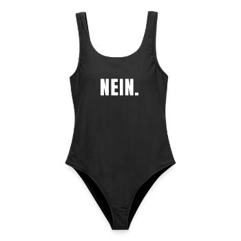 Nein Statement - Frauen Badeanzug - Schwarz - Vorne - AI Model Female 172 light (172cm)