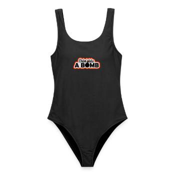 Calm Like Bomb Paradox Irony Humor Explosive Joke - Women's Swimsuit - black - Front - AI Model Female 172 light (172cm)