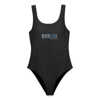 Berliner Urban City Style Fan Reise Streetwear - Frauen Badeanzug - Schwarz - Vorne - AI Model Female 172 light (172cm)