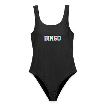 Bingo – Retro Bingo Design - Frauen Badeanzug - Schwarz - Vorne - AI Model Female 172 light (172cm)