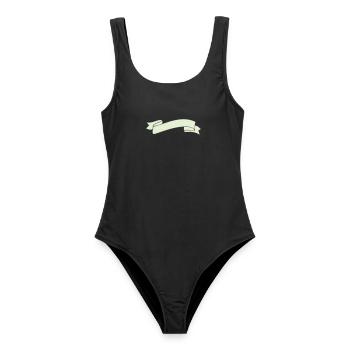banderole_symbol - Frauen Badeanzug - Schwarz - Vorne - AI Model Female 172 light (172cm)