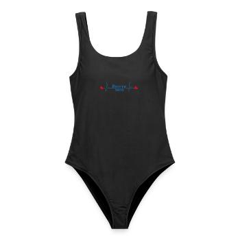 Heerenveen Heartbeat - Frauen Badeanzug - Schwarz - Vorne - AI Model Female 172 light (172cm)