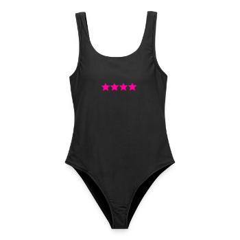 4sterne - Frauen Badeanzug - Schwarz - Vorne - AI Model Female 172 light (172cm)