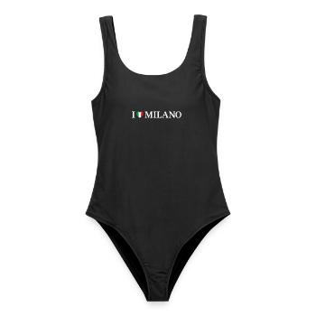 I love Milano Mailand Italien - Frauen Badeanzug - Schwarz - Vorne - AI Model Female 172 light (172cm)