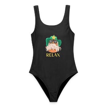 BEARDED RELAX WESTERN STAR - Frauen Badeanzug - Schwarz - Vorne - AI Model Female 172 light (172cm)