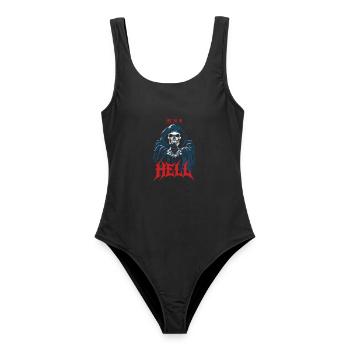 See ya in hell - Frauen Badeanzug - Schwarz - Vorne - AI Model Female 172 light (172cm)