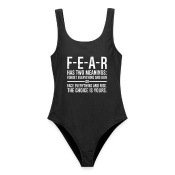 La peur a deux sens : tout oublier et fuir - Maillot de bain femme - noir - Devant - AI Model Female 172 light (172cm)