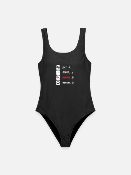 Eat Sleep Anime Repeat - Frauen Badeanzug - Schwarz