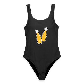 2 bouteilles de toast (Lemonade Soft Drink / 3C) - Maillot de bain femme - noir - Devant - AI Model Female 172 light (172cm)