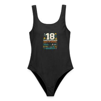 18 Geburtstag Volljährig Gaming Geschenk Humor - Frauen Badeanzug - Schwarz - Vorne - AI Model Female 172 light (172cm)