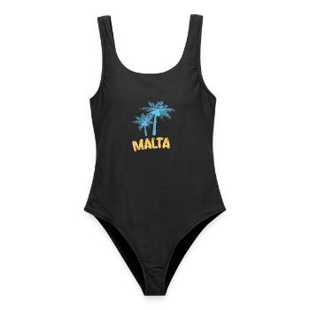 Geschenk für Malta - Frauen Badeanzug - Schwarz - Vorne - AI Model Female 172 light (172cm)