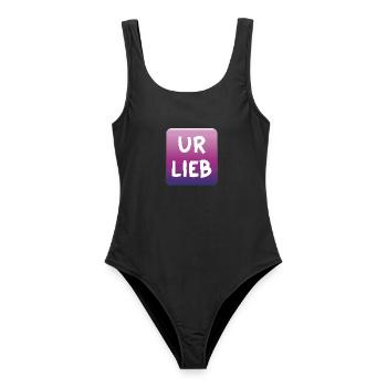UR LIEB – Spruch mit österreichischem Charme, Wien - Frauen Badeanzug - Schwarz - Vorne - AI Model Female 172 light (172cm)