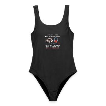 Rivalité de jeu : T-shirt de Plaisanterie - Maillot de bain femme - noir - Devant - AI Model Female 172 light (172cm)