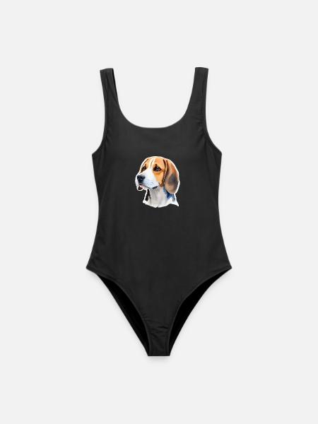 Beagle - Frauen Badeanzug - Schwarz