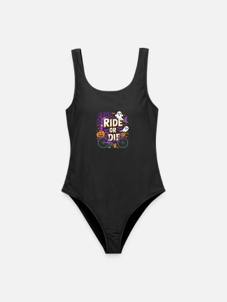 Halloween Radtour Spirit Design - Frauen Badeanzug - Schwarz