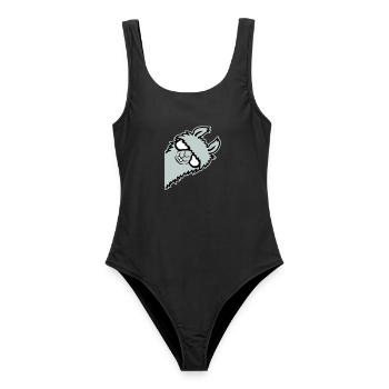 lama mentant nerd de lunettes arrogant animal drôle - Maillot de bain femme - noir - Devant - AI Model Female 172 light (172cm)