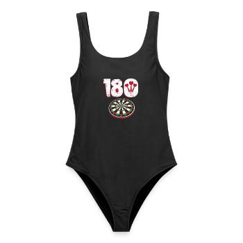 Dart Dartboard Dartpfeil - Frauen Badeanzug - Schwarz - Vorne - AI Model Female 172 light (172cm)