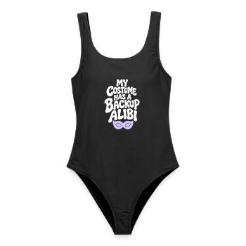 My Costume Has a Backup Alibi - Frauen Badeanzug - Schwarz - Vorne - AI Model Female 172 light (172cm)