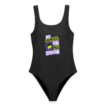 My Hamster Runs the Meeting - Frauen Badeanzug - Schwarz - Vorne - AI Model Female 172 light (172cm)