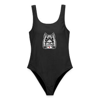 Moody Feline Herzzeichen-Tee - Frauen Badeanzug - Schwarz - Vorne - AI Model Female 172 light (172cm)