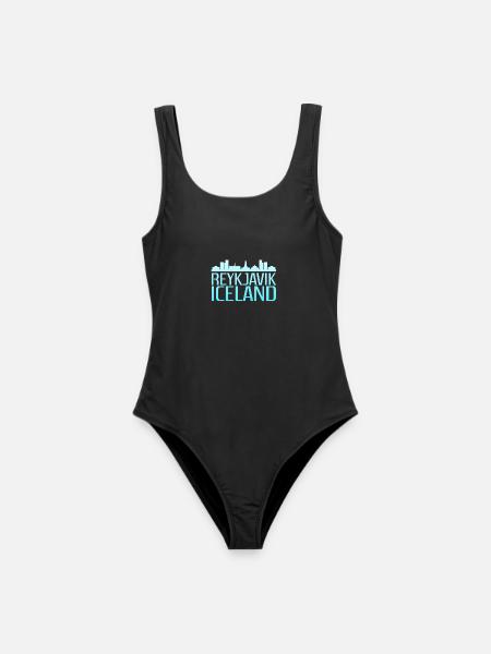 Reykjavik Icy Skyline Design - Frauen Badeanzug - Schwarz