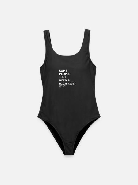 High Five - lustige zynisches Design - Frauen Badeanzug - Schwarz