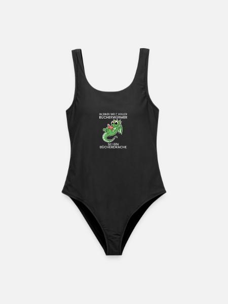 Bücher Drache Drachen - Frauen Badeanzug - Schwarz